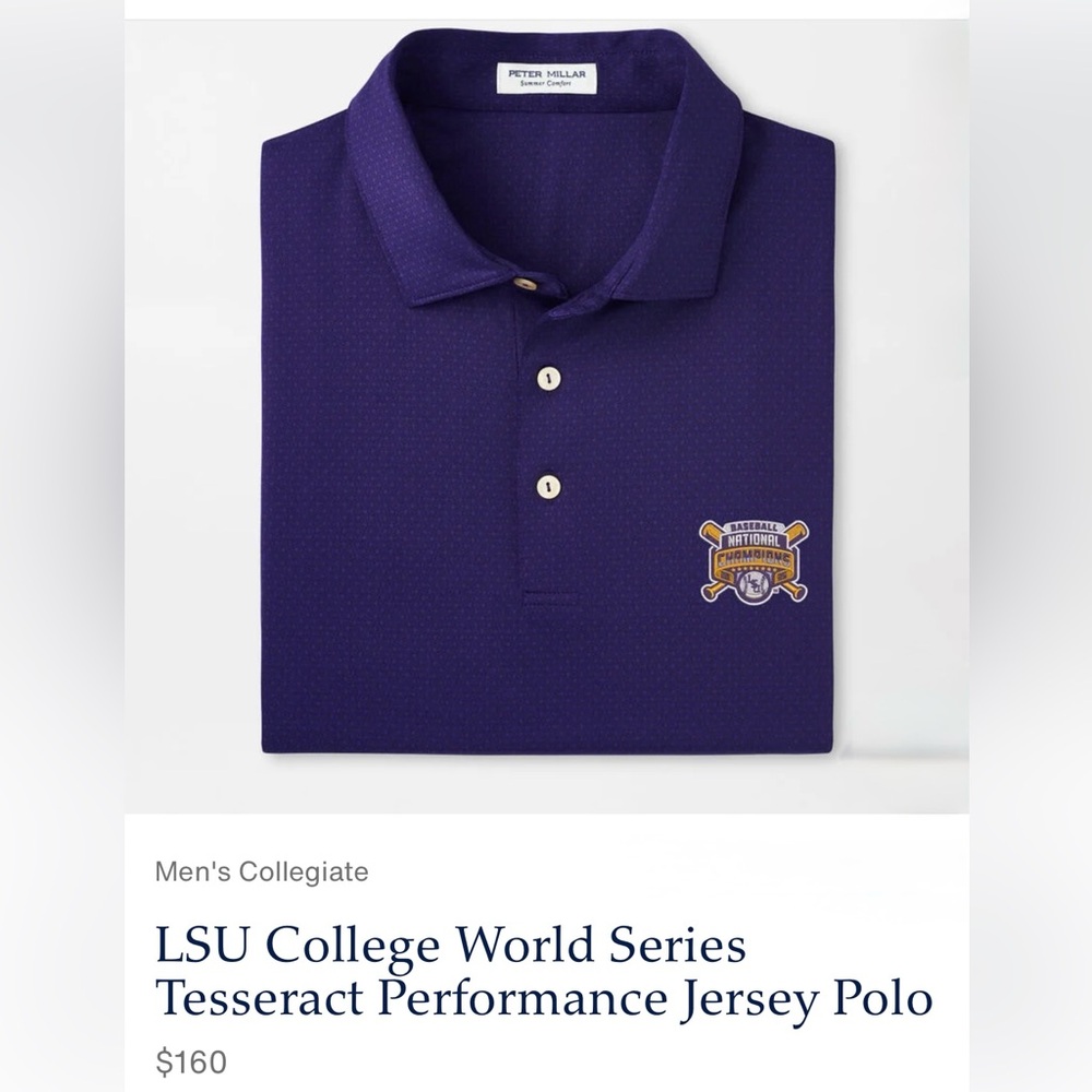 PETER MILLAR LSU 2023 National Championship Tesseract Performance Jersey Polo